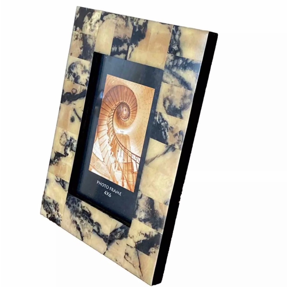 Cream and Black Modern Picture Frame with Artistic Accents